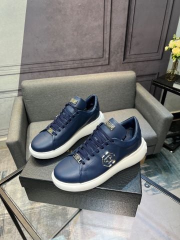 GIÀY SNEAKER NAM PP* DA BÒ XANH ĐẾ TRẮNG