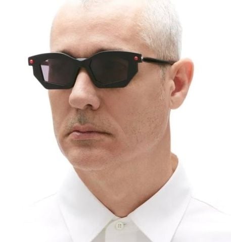 KÍNH MẮT NAM NỮ KBRM MASKE GEOMETRIC GỌNG ACETATE ĐEN ĐINH TÁN MÀU NỔI 1