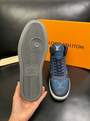 GIÀY NAM SNEAKER LV* MONOGRAM DENIM CAO CỔ – NAVY