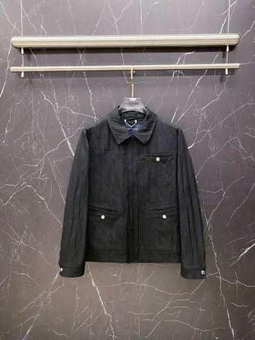 ÁO KHOÁC NAM L V MONOGRAM JACQUARD COLLARED JACKET