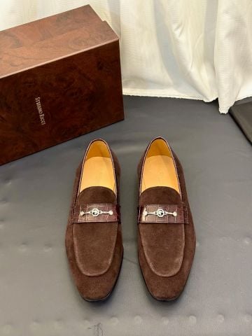 GIÀY NAM LOAFER SR DA LỘN PHỐI ĐAI DẬP VÂN KIM LOẠI CỔ ĐIỂN