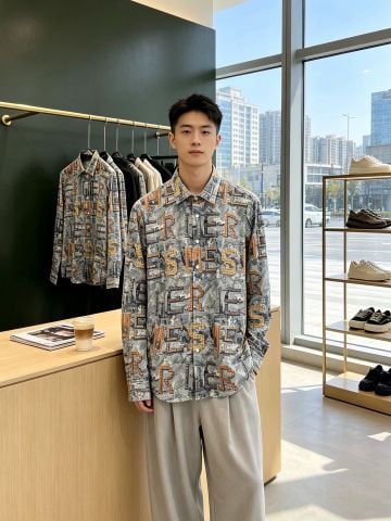 SƠ MI NAM H M RELAXED FIT HỌA TIẾT TYPOGRAPHY ALL-OVER