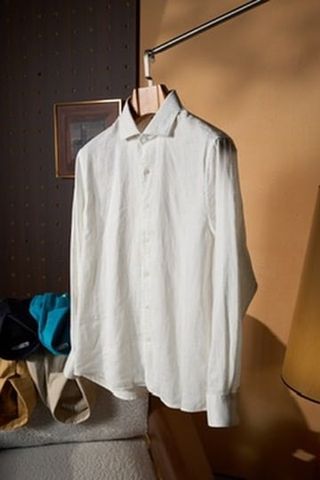 ÁO SƠ MI NAM LP LINEN CAO CẤP CỔ PHÁP THÊU CHỮ TINH TẾ