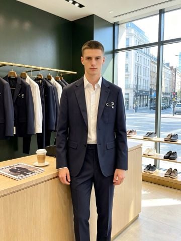 BỘ SUIT NAM D I O CLASSIC-FIT – PHOM MAY ĐO HIỆN ĐẠI, GHIM CÀI NGÔI SAO ĐÍNH ĐÁ