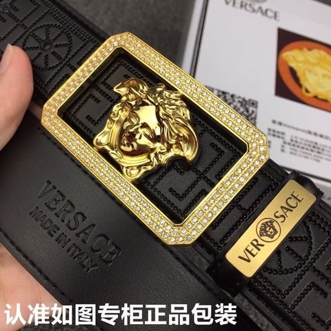 THẮT LƯNG NAM VRS* KHÓA MEDUSA MẠ ÁNH KIM – DA DẬP HỌA TIẾT, BẢN 3.8CM