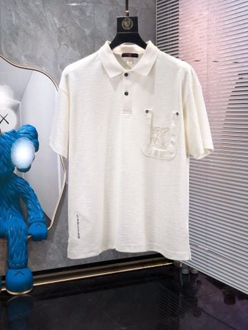 ÁO POLO NAM L V CỔ BẺ PHỐI TÚI NGỰC THÊU MONOGRAM