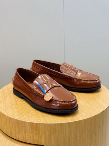 GIÀY LOAFER NAM L V CROISETTE PHOM PENNY CLASSIC DA BÊ WAXED
