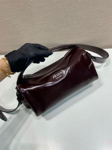 TÚI XÁCH NAM NỮ PRD DÁNG BOWLING MINI DA BÊ OIL-WAX BÓNG MƯỢT