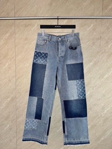 QUẦN JEANS NAM L V MONOGRAM PATCHWORK DENIM PANTS