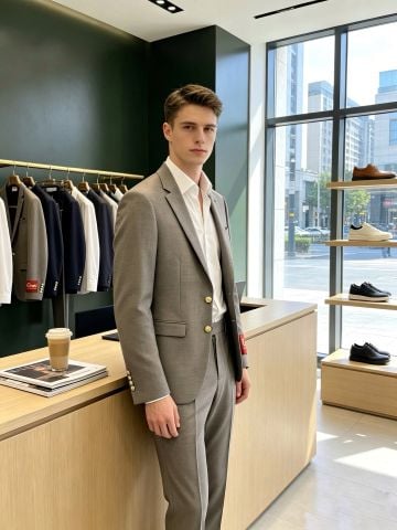 BỘ SUIT NAM G C XÁM TAUPE CỰC ĐẸP PHOM TAILORING THANH LỊCH