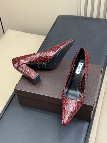 GIÀY CAO GÓT NỮ ALAI* MŨI NHỌN DA VÂN GÓT VUÔNG 9CM