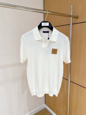 ÁO POLO NAM L V DỆT KIM GÂN NỔI PHỐI PATCH NGỰC SANG TRỌNG