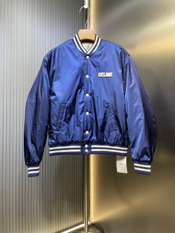 ÁO KHOÁC NAM CEL* DÁNG BOMBER LỤA XANH LOGO THÊU NỔI