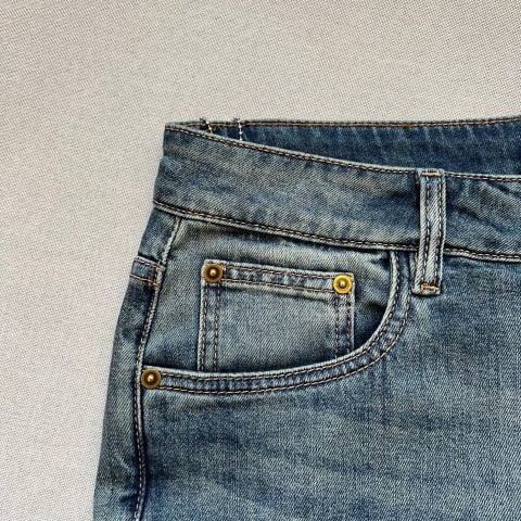 QUẦN JEANS NAM H M WASH XANH VINTAGE – THÊU TÚI SAU CAO CẤP