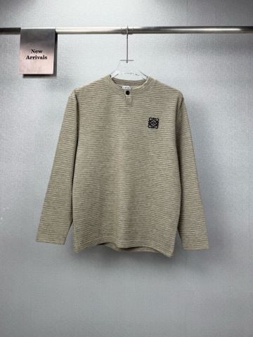 ÁO PHÔNG DÀI TAY NAM NỮ L W CỔ HENLEY, BỀ MẶT DỆT VÂN