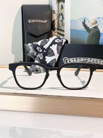 KÍNH MẮT NAM NỮ CHrome* Hearts* * DUCK BUTTER – GỌNG VUÔNG BẢN DÀY, ĐIỂM NHẤN BẠC 925 MOTIF CROSS