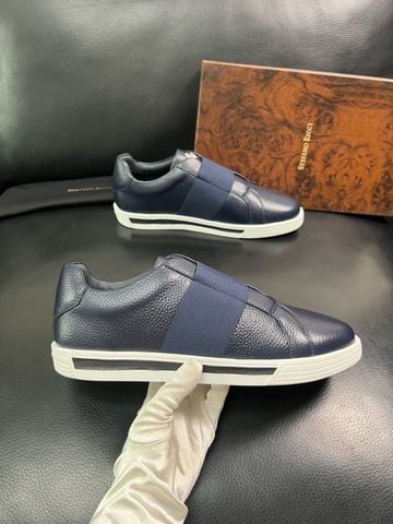 GIÀY SNEAKER NAM S R PHOM SLIP-ON PHỐI DA BÒ VÂN HẠT & VẢI KỸ THUẬT