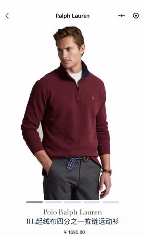 ÁO NỈ NAM RL CỔ ĐỨNG HALF-ZIP THÊU BIỂU TƯỢNG ĐA SẮC