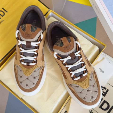 GIÀY NAM FENDI* FORCE FF ĐẾ 5CM – DA LỘN NÂU CAMEL