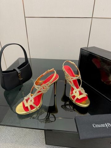 SANDAL CAO GÓT NỮ CP 12CM ĐÍNH STUD NỔI BẬT PHOM CHỮ T SẮC NÉT