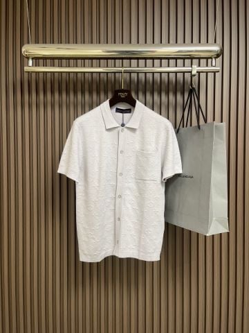 ÁO SƠ MI NGẮN TAY NAM L V MONOGRAM JACQUARD DỆT NỔI TOÀN THÂN