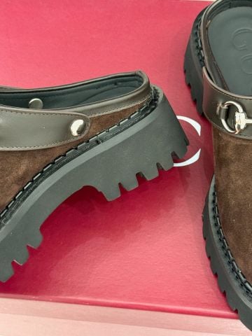 GIÀY MULE NỮ GC HORSEBIT ĐẾ DÀY 3.5CM – DA LỘN/DA LỲ
