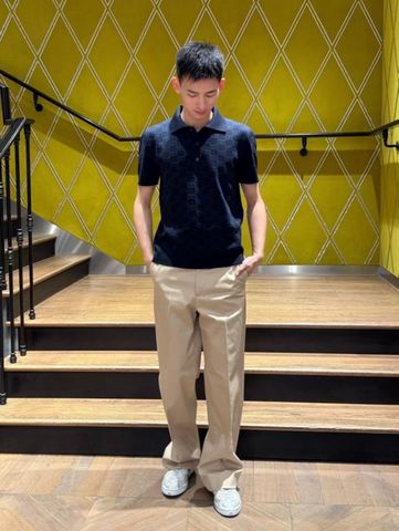ÁO POLO NAM NỮ GC DỆT KIM JACQUARD MONOGRAM TOÀN THÂN PHOM SANG GỌN ĐẲNG CẤP