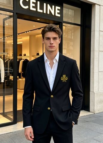 ÁO BLAZER NAM C L CREST EMBROIDERED SINGLE-BREASTED