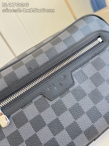 CLUTCH NAM NỮ L V DAMIER GRAPHITE POCHETTE KASAI