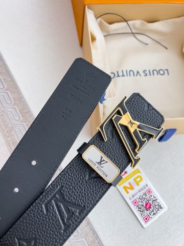 THẮT LƯNG NAM LV* DA BÒ DẬP VÂN – KHÓA LOGO THÉP BÓNG, BẢN 3.8CM