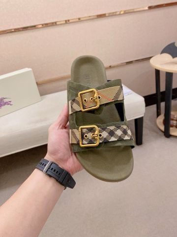DÉP NAM B URCHIN HỌA TIẾT CHECK DẬP NỔI, QUAI KÉP B BUCKLE, ĐẾ TPU RÃNH ÊM 1
