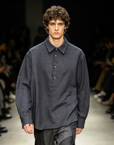 ÁO SƠ MI NAM LP CỔ POLO DÀI TAY LINEN MÙA HÈ PHOM SUÔNG SANG TRỌNG