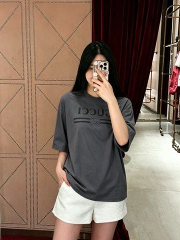 ÁO THUN NAM NỮ GC INTERLOCKING G WEB PRINT COTTON JERSEY FORM RELAXED