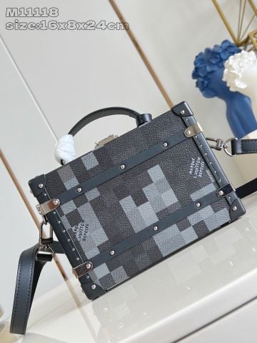 TÚI HỘP NAM NỮ LV* HANDLE TRUNK PHARRELL DAMOFLAGE BLACK