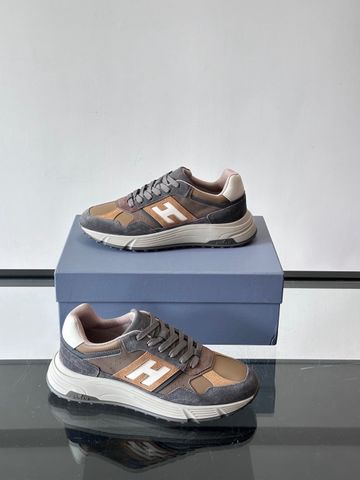 GIÀY THỂ THAO NAM HOG CLOUD SNEAKER DA LỘN PHỐI VẢI NÂU XÁM CỰC CHẤT