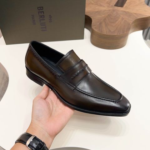 GIÀY NAM BERL*TI LOAFER PATINA HANDMADE – DA BÊ Ý, ĐẾ DA NGUYÊN TẤM