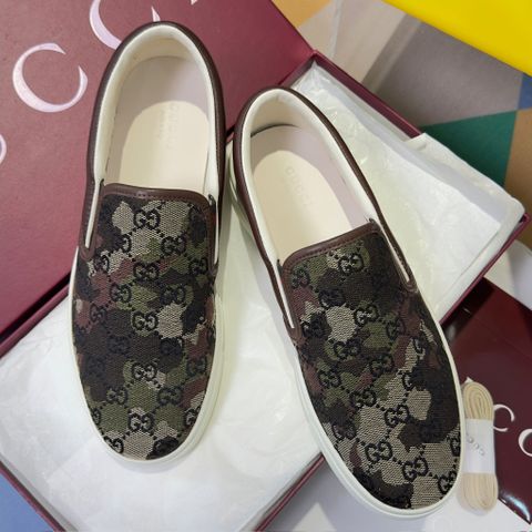 GIÀY SLIP ON NAM GC MONOGRAM HOA DỆT PHỐI DA PHOM THẤP ĐẾ CAO