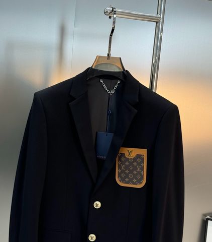 ÁO BLAZER NAM L V TÚI NGỰC MONOGRAM PHỐI DA
