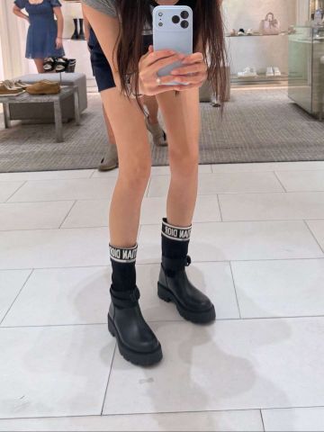 BOOT NỮ DIOR* D-MAJOR CỔ TRUNG LEN LOGO