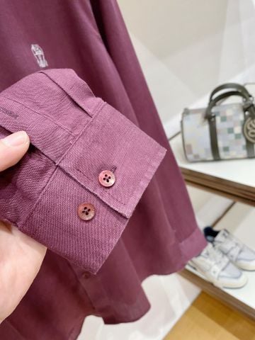 ÁO SƠ MI NAM B C DÒNG XUÂN HÈ VẢI LINEN CỔ BUTTON-DOWN THÊU BIỂU TƯỢNG TINH TẾ