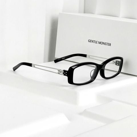 KÍNH MẮT NỮ GM FORM CHỮ NHẬT SANG GỌNG ĐEN PHỐI GỌNG KIM LOẠI BẢN DÀY ĐIỂM KIM LOẠI