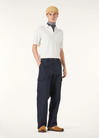 ÁO POLO NAM L P DÁNG V-NECK KHÔNG NÚT – CỔ MỞ Ý TINH GIẢN,