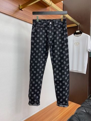 QUẦN JEANS NAM DG*  MONOGRAM ĐEN XÁM
