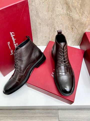 GIÀY NAM SALVATOR*E  BOOTS KIỂU TÂY DA BÒ DẬP VÂN – FORM THON LỊCH LÃM