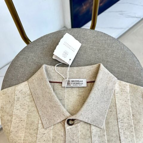ÁO POLO NAM B C DỆT KIM SỌC DỌC VÂN SỢI – PHOM SANG NHẸ, CHẤT LIỆU THOÁNG MÁT