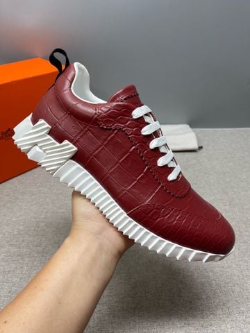 GIÀY SNEAKER NAM H M PHOM LOW-TOP DA CROC-EMBOSSED PHỦ BÓNG PHỐI ĐẾ RĂNG CƯA