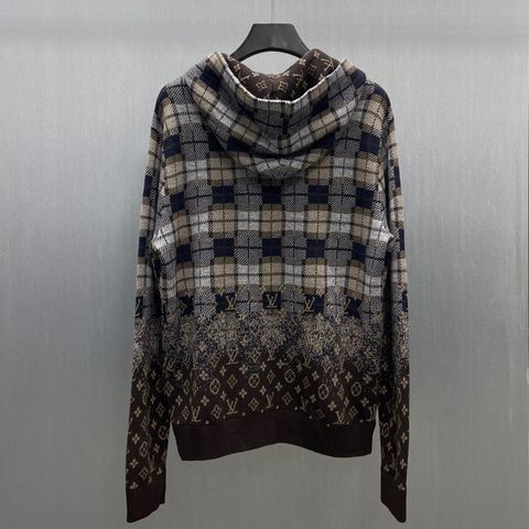 ÁO HOODIE NAM L V DỆT KIM GRADIENT PLAID MONOGRAM