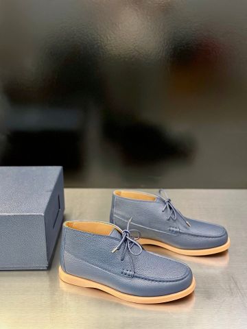 GIÀY NAM DIO* DESERT CỔ LỬNG DA BÒ MÀI XANH GHI CAO CẤP