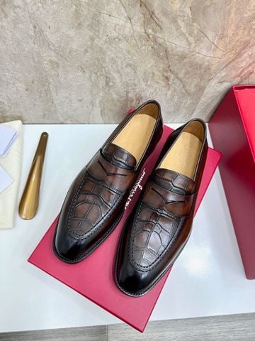 GIÀY NAM SALVATOR*E  LOAFER GANCINI – DA BÊ VÂN CÁ SẤU, PHOM THANH LỊCH