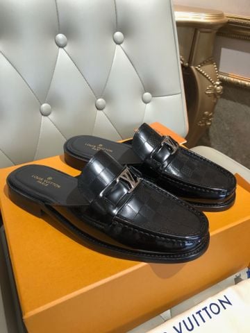 GIÀY SỤC NAM L V MAJOR LOAFER DAMIER JACQUARD – PHOM LOAFER HỞ GÓT SANG GỌN